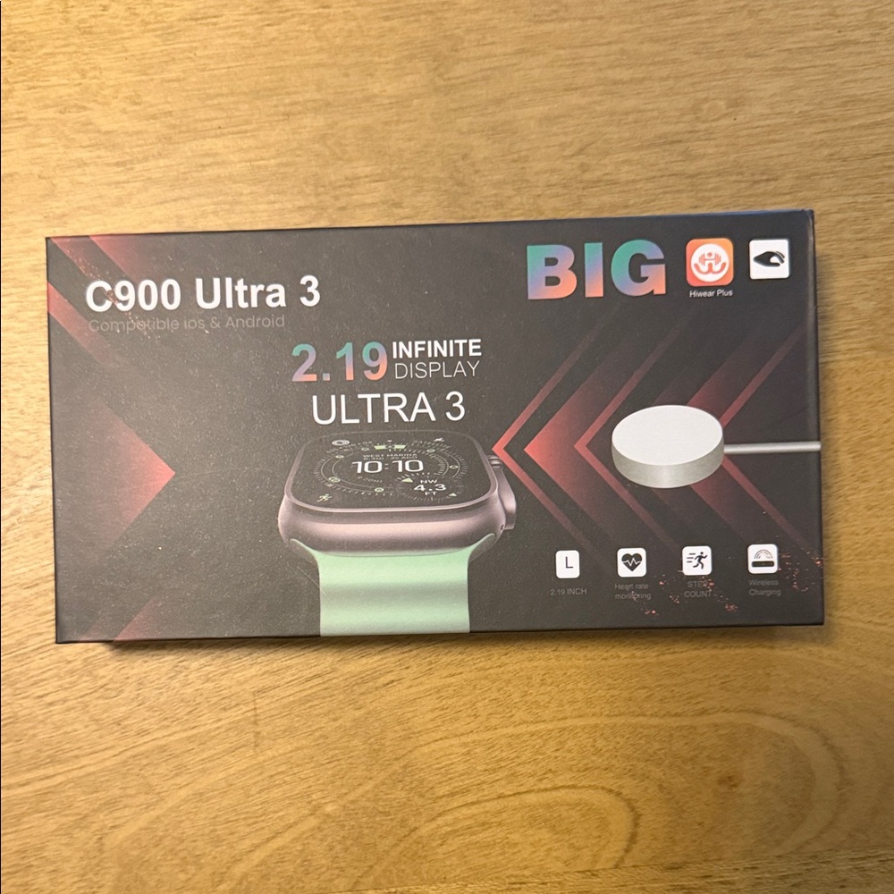 C900 Ultra 3 Smartwatch with Black Band